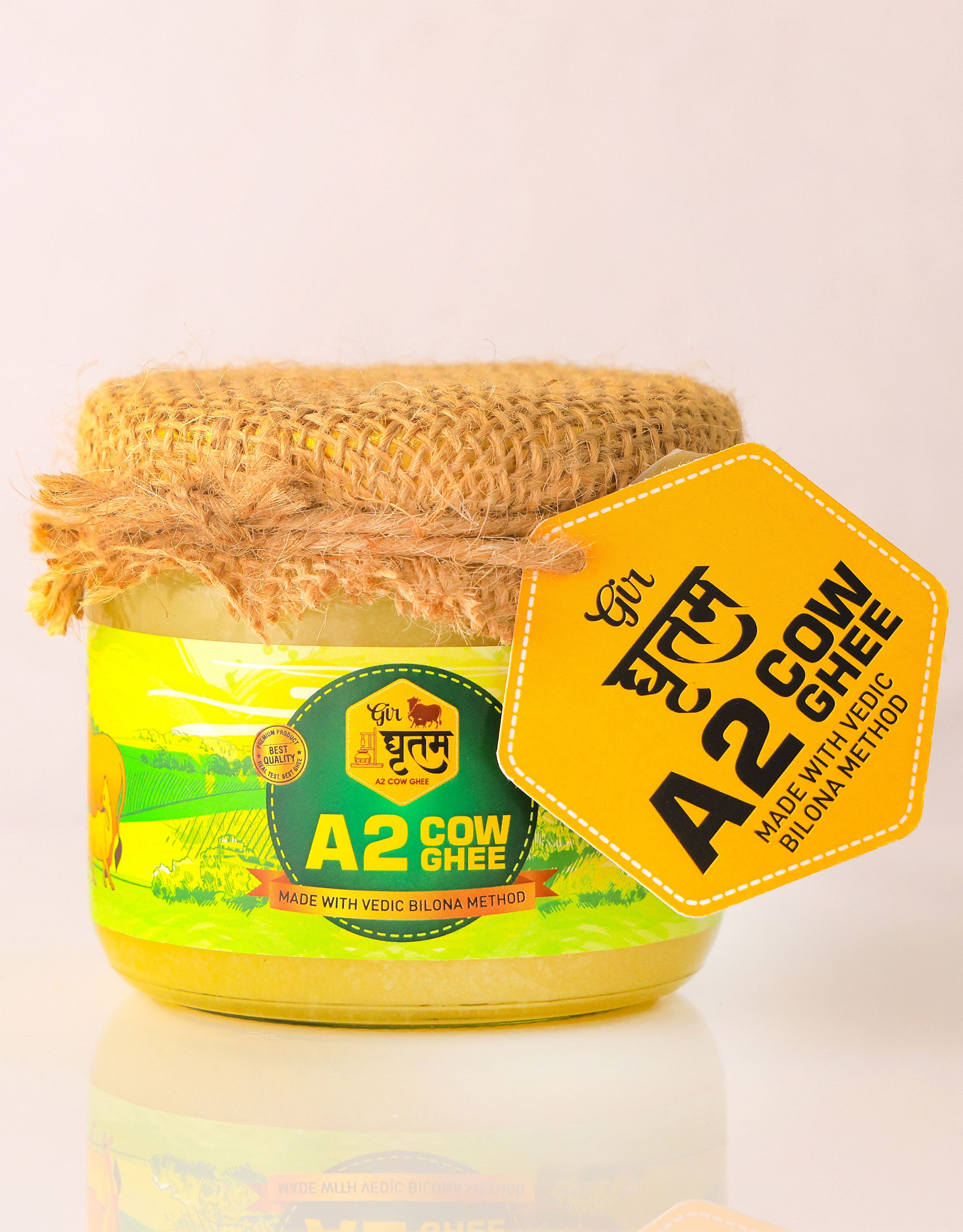 Gir Ghritam A2 Cow Bilona Ghee | Traditional Vedic Method | 250g Jar