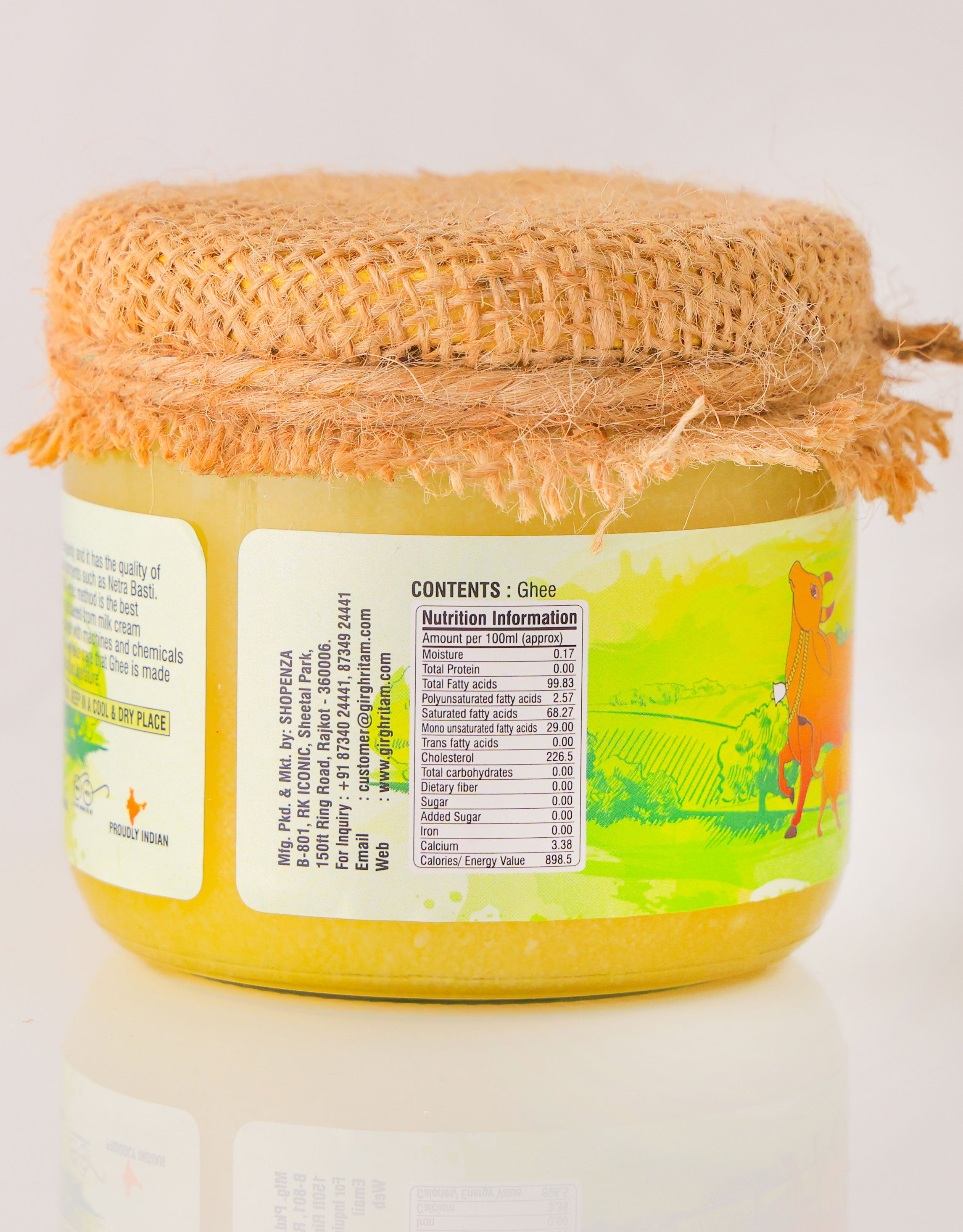 Gir Ghritam A2 Cow Bilona Ghee | Traditional Vedic Method | 250g Jar