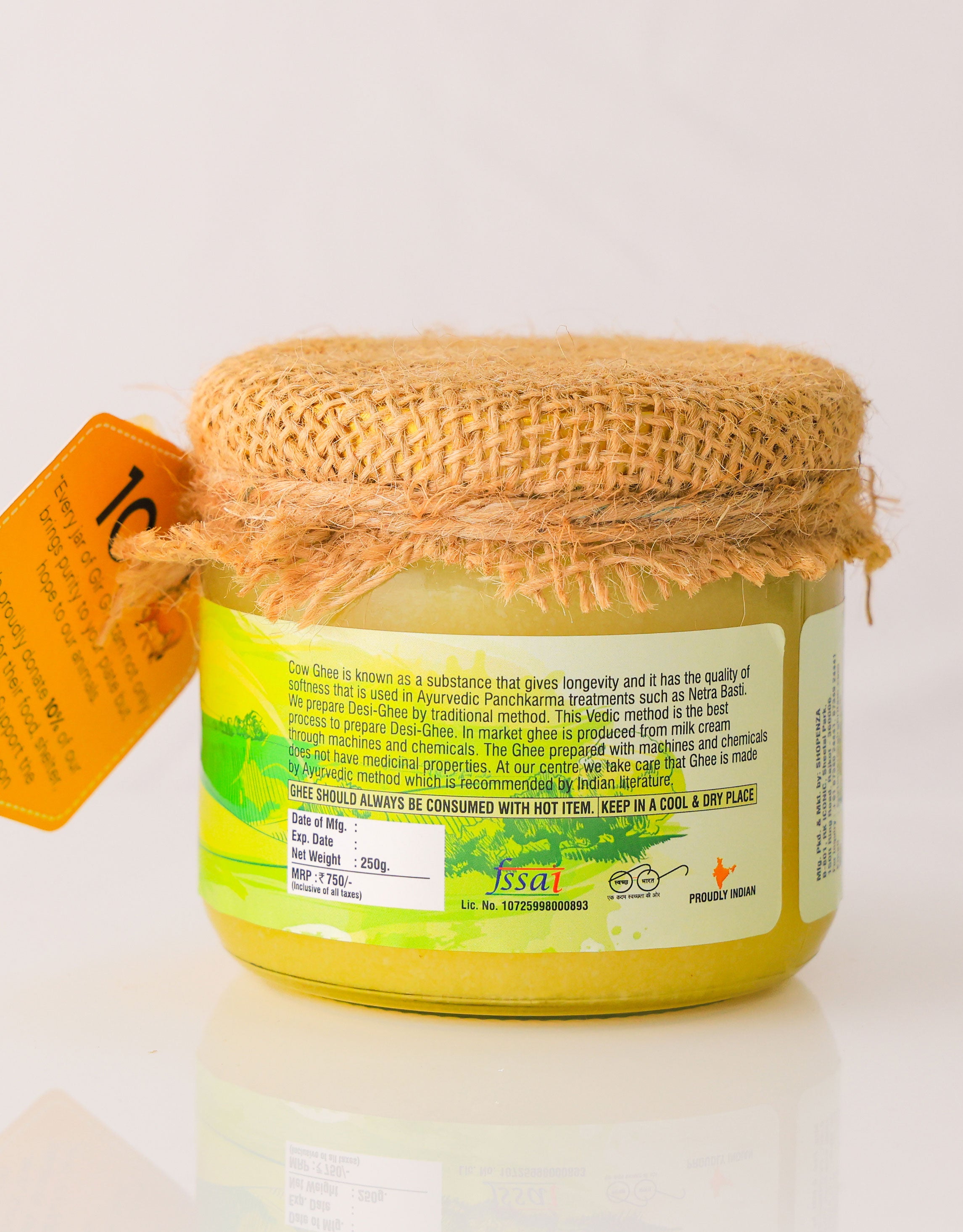 Gir Ghritam A2 Cow Bilona Ghee | Traditional Vedic Method | 250g Jar