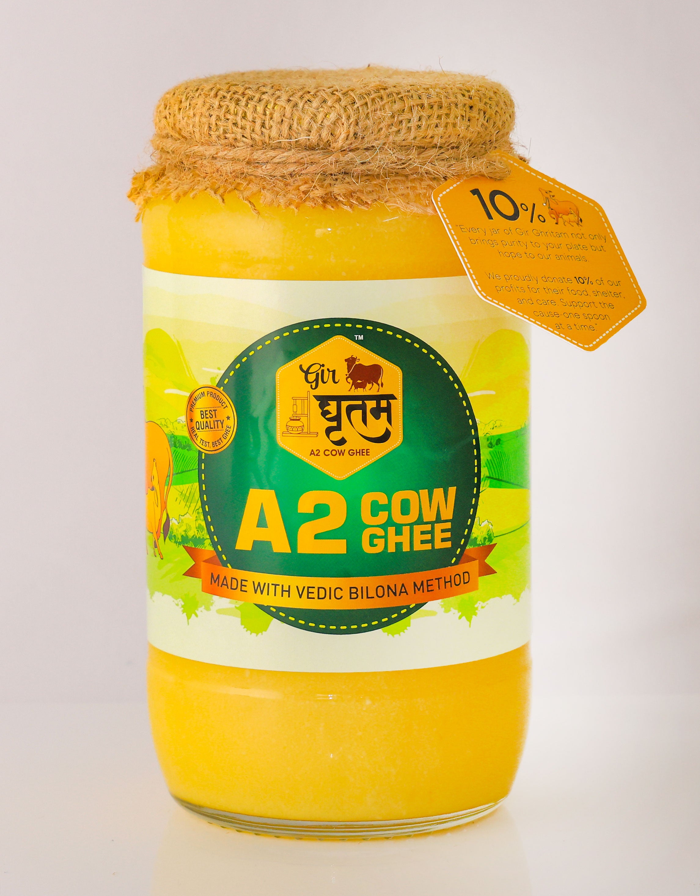 Gir Ghritam A2 Cow Bilona Ghee | Traditional Vedic Method | 1 KG Jar