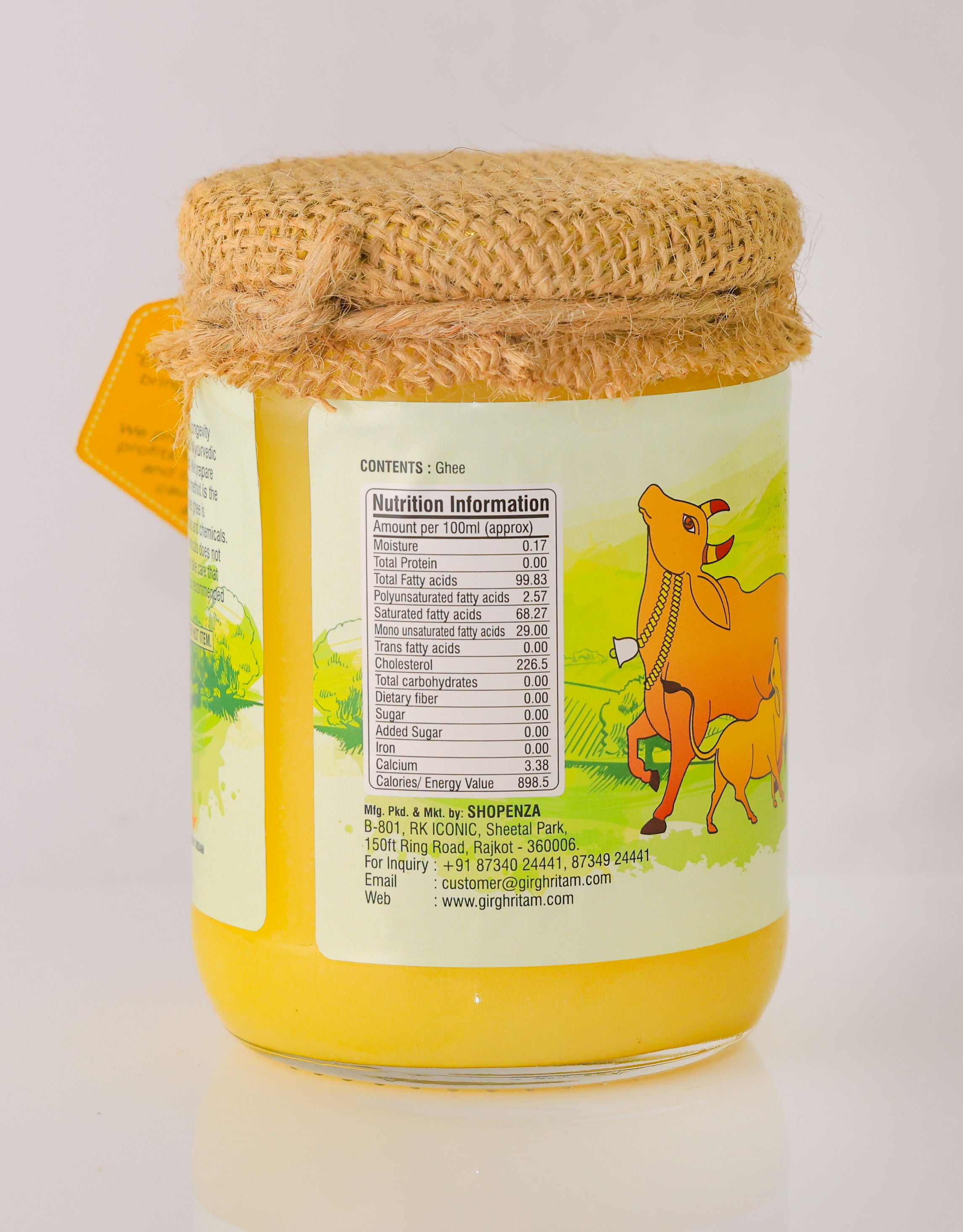 Gir Ghritam A2 Cow Bilona Ghee | Traditional Vedic Method | 500g Jar